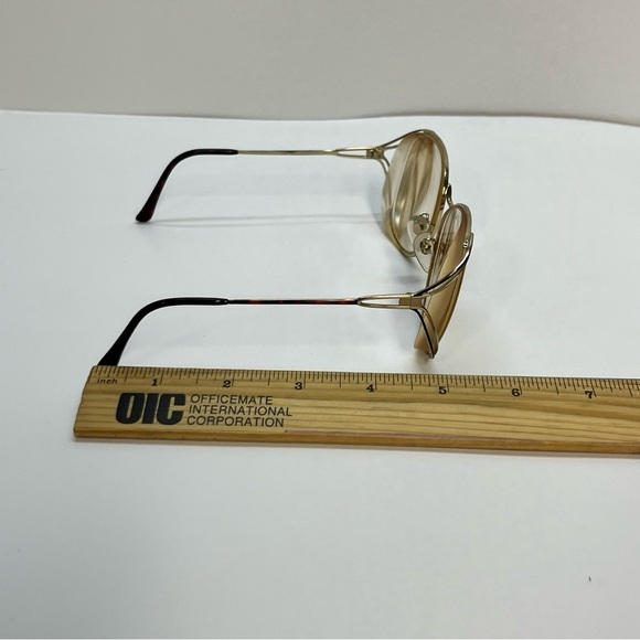 vintage swank optical frames 57016 30 eclair 857 806 gold tone metal - Picture 2 of 9